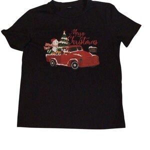 Black SHEIN Christmas Women’s T-Shirt X-small Size 2 US